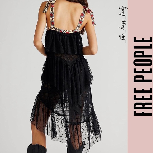 SOLD -C- FREE PEOPLE dress mesh tulle polka dots - Picture 8 of 8